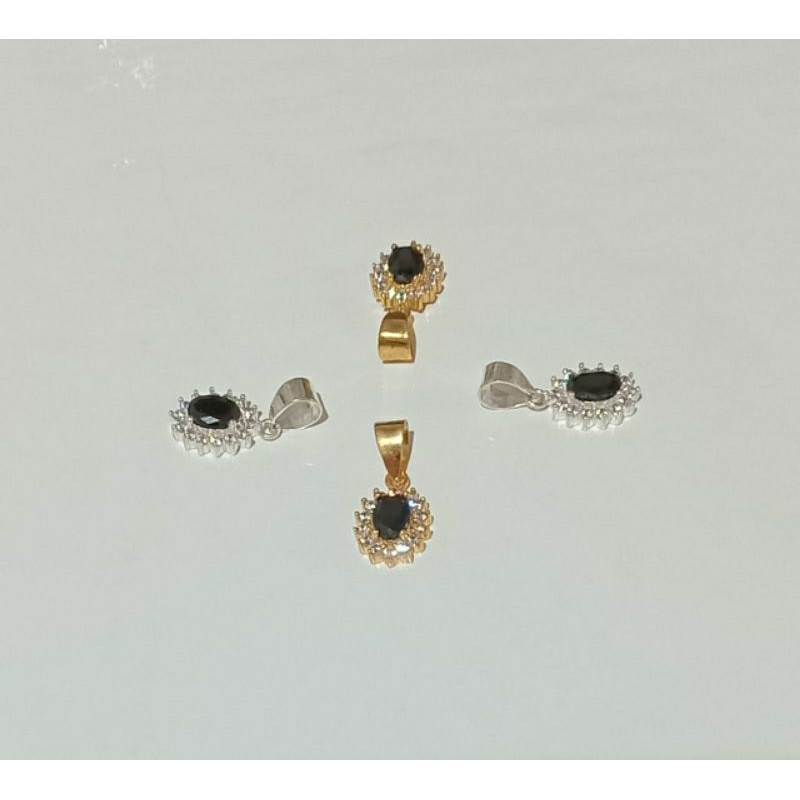 LIONTIN PERAK ASLI MATA LADY DAY BATU HITAM ( PERAK SILVER 925 )