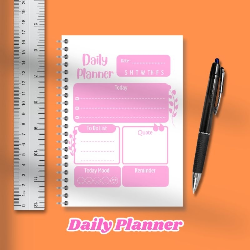 

Daily Planner A6 (11 x 15 cm) free pulpen,wekly planner,to do list book