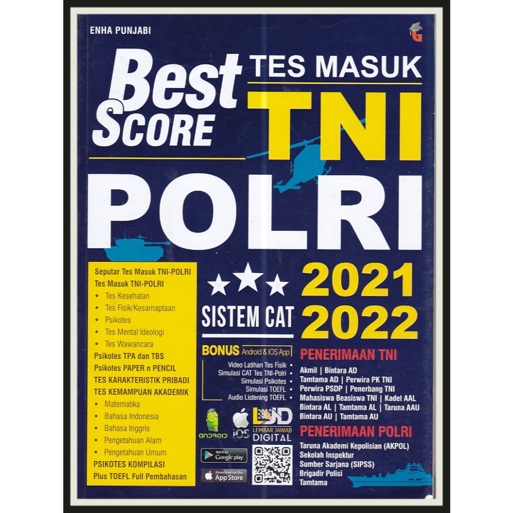 Buku Preloved - Best Score - Tes Masuk TNI Polri - Sistem Cat 2021/2022