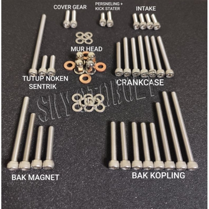 BAUT STAINLESS BLOK BAK MESIN ASTREA PRIMA GRAND LEGENDA SUPRA X LAMA STAINLESS ANTI KARAT SS304 THE