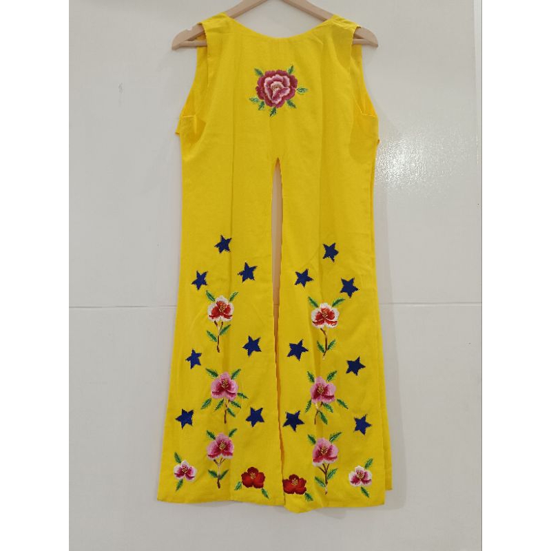 OUTER BORDIR / OUTER KUNING BUNGA CERAH PRELOVED/OUTER HIJAB