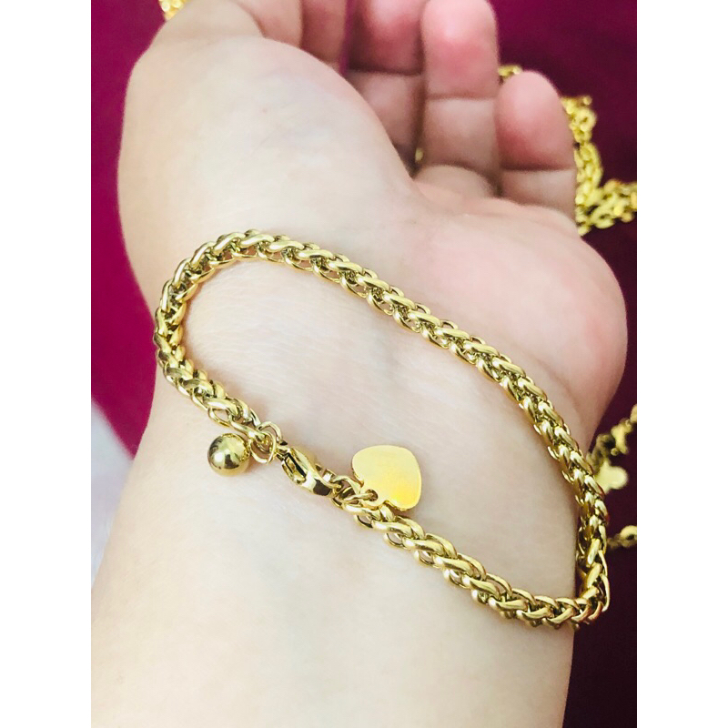 gelang v motip emas 99 titanium
