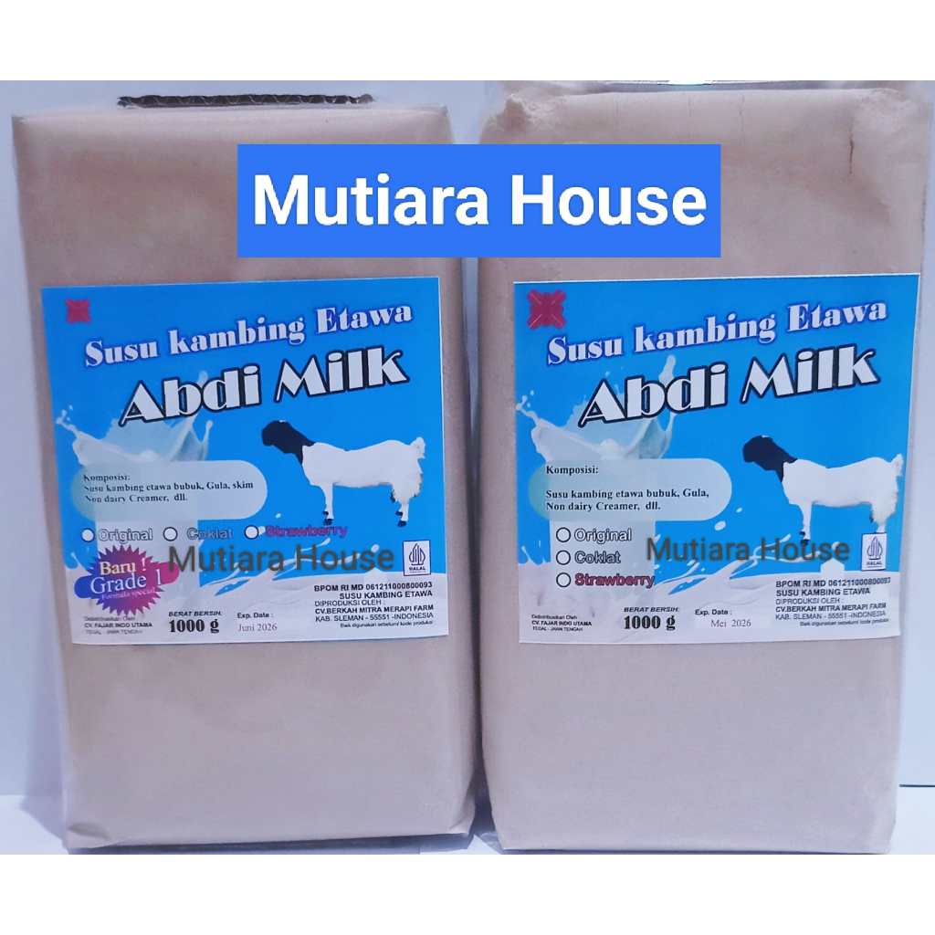

Susu Kambing Etawa Rasa Coklat Grade 1 & Grade 2 Isi 1kg