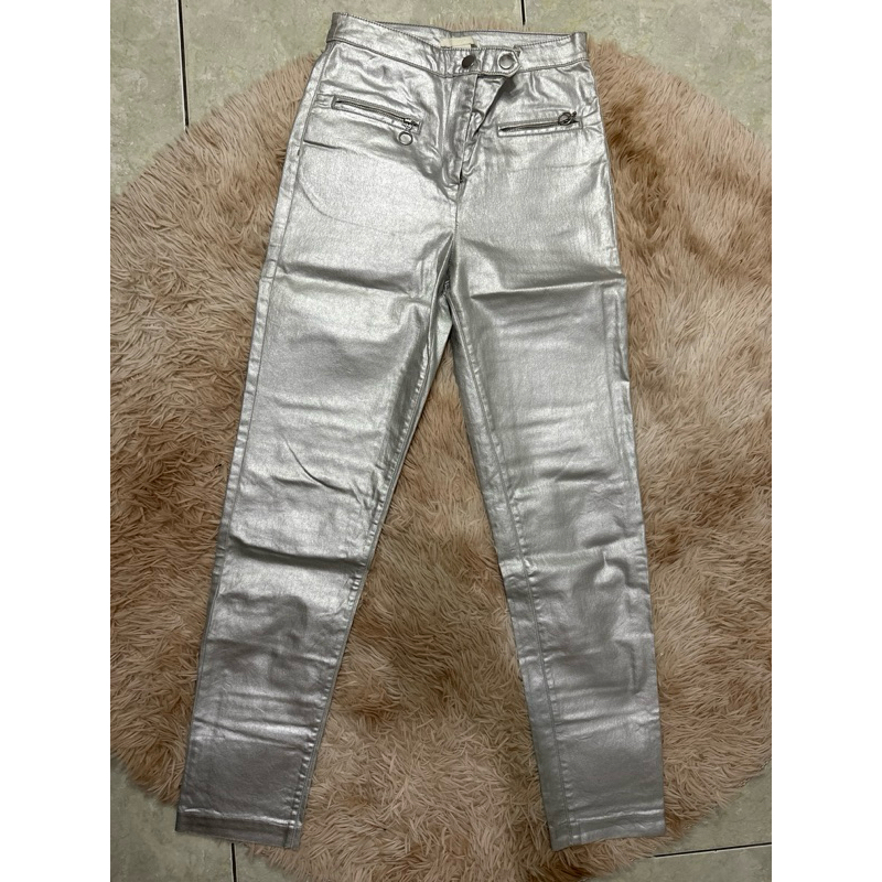 H&M leather pants grey