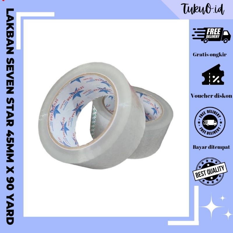 

Lakban Isolasi 2 inch 45mm x 90 yard Bening Coklat Seven Star