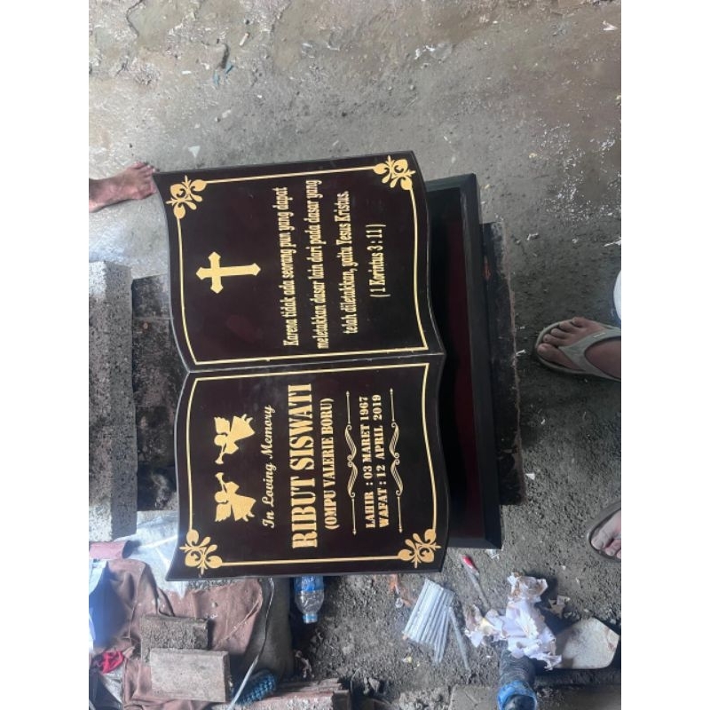 batu nisan buku full marmer 30x40