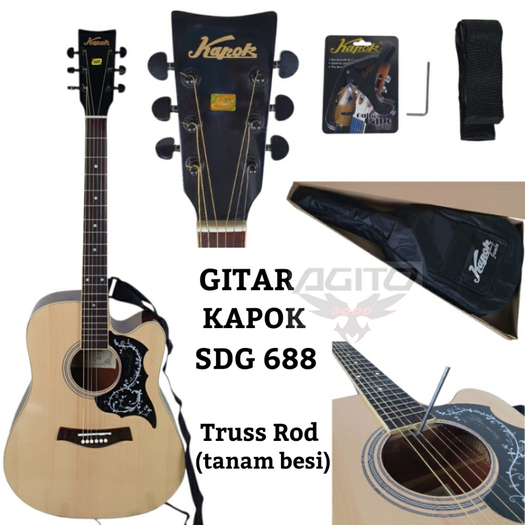 Gitar Akustik Kapok SDG 688 Body Besar Ukuran 41 Inchi ORI