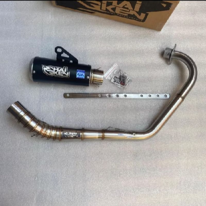 Knalpot CRF150 kLX 150 kolong bawah original HAIKEN MUFFLER