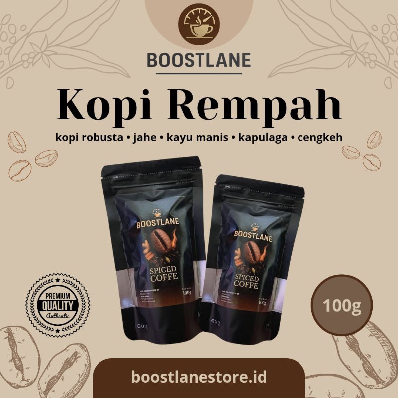 

Kopi Rempah BOOSTLANE / Kopi Jahe Rempah Rempah 100g