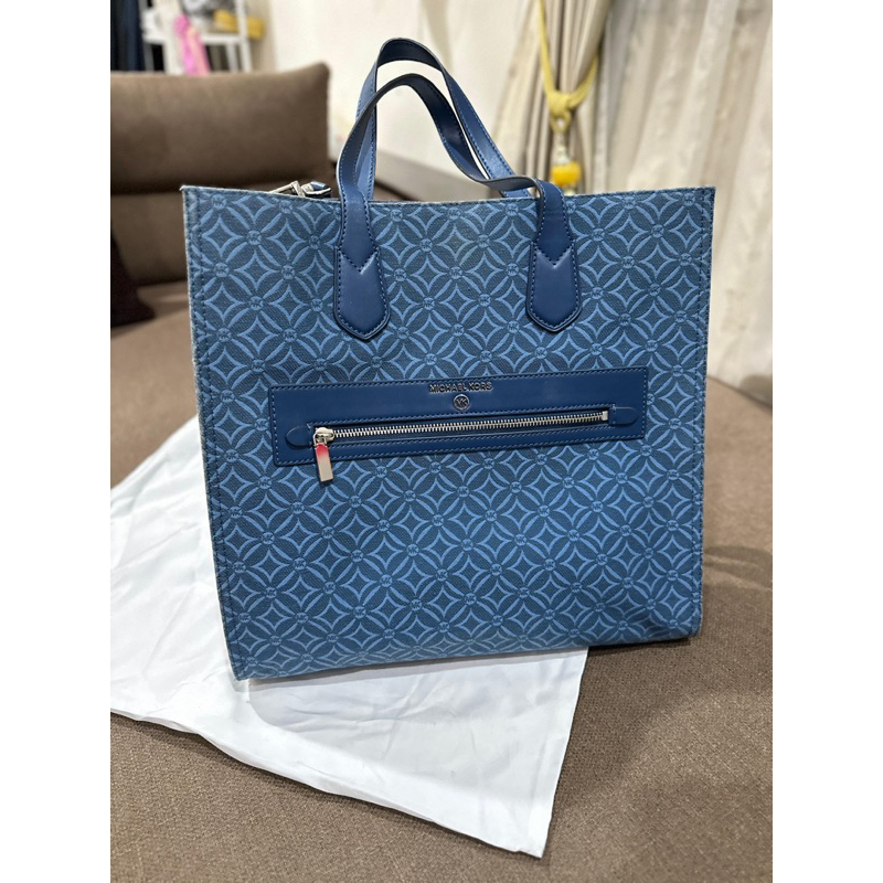 mk michael kors tote blue multi