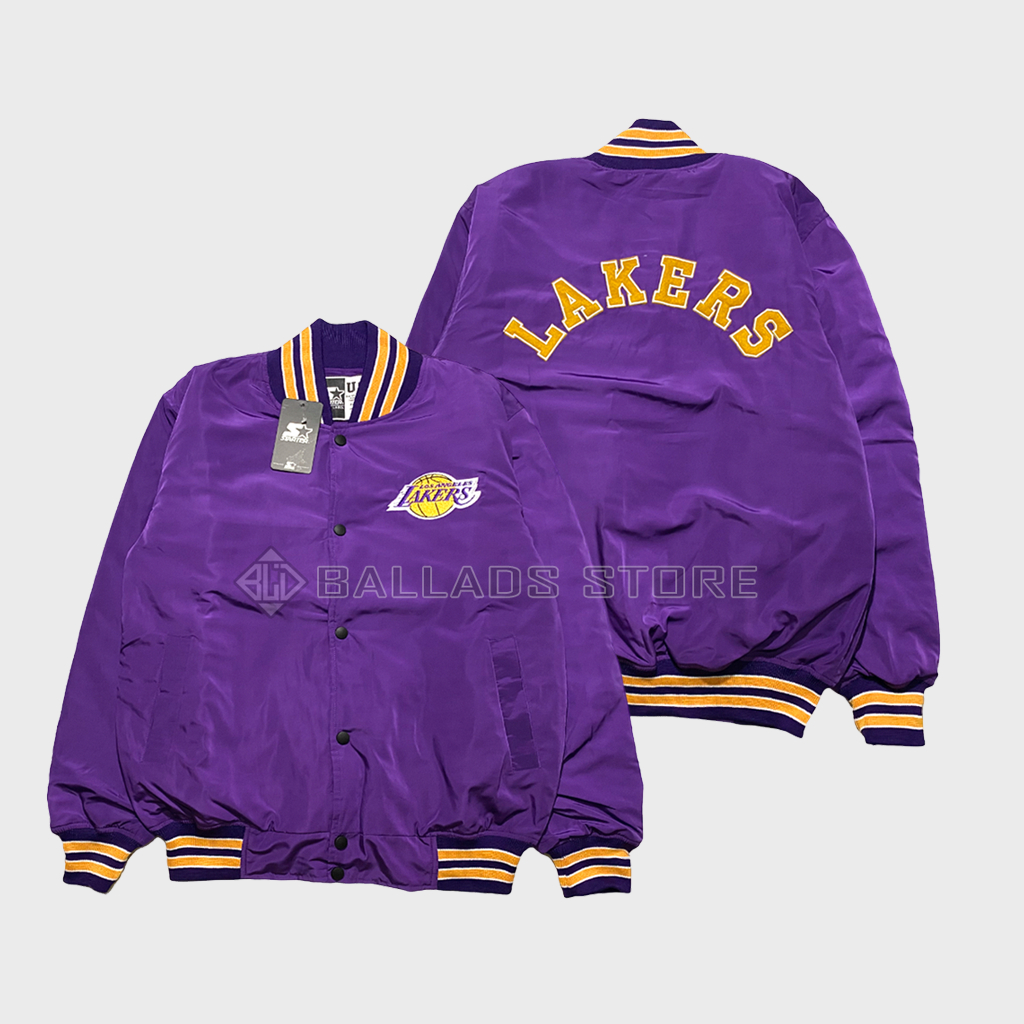 Jaket Varsity Lakers Tm Nba Bomber Jacket Baseball Basketbal Baseball Pria WanitaOriginal