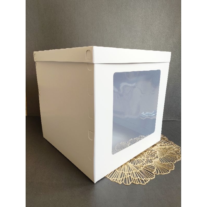 {12pcs} 30x30x35/30x30x40/30x30x45/dus kue tinggi/white tall box/dus cake putih/cake box/dus kue tin