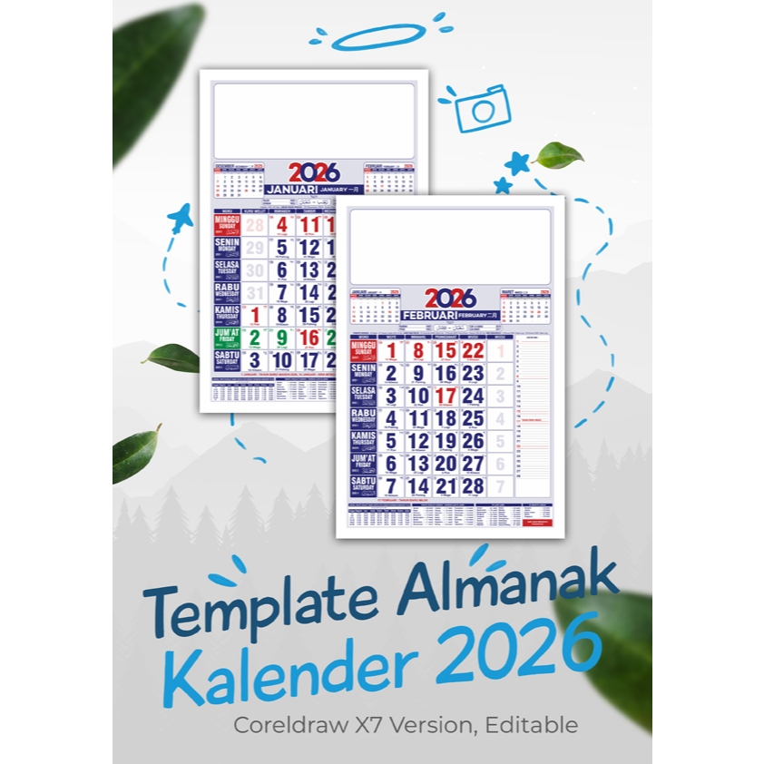 

TemplateKalender2026FormatCorelDrawX7Editable