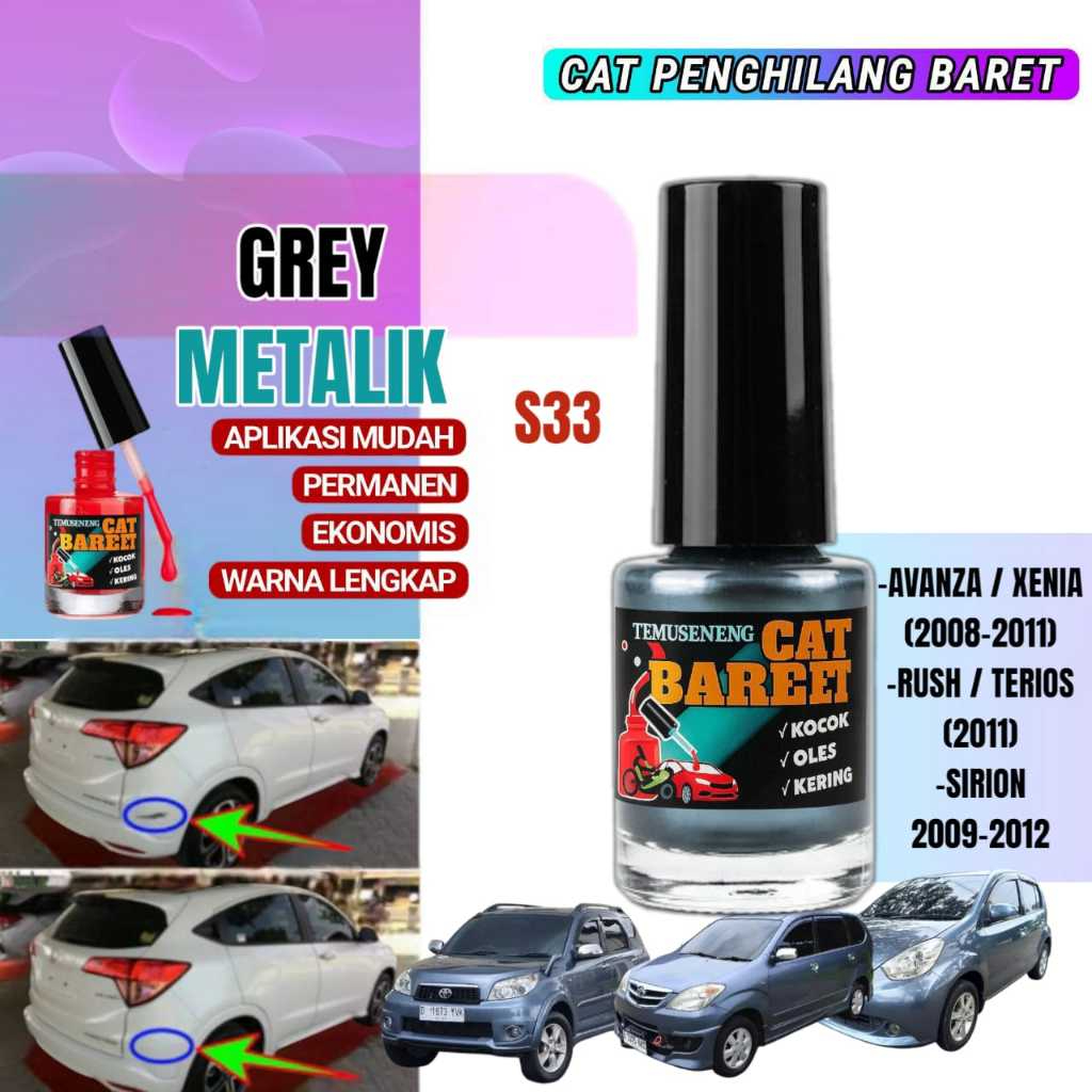 Cat Grey Metalik S33 Cat Abu Avanza Xenia Dll Anti Baret Gores Mobil Avanza Xenia 2008-2011 Rush Ter