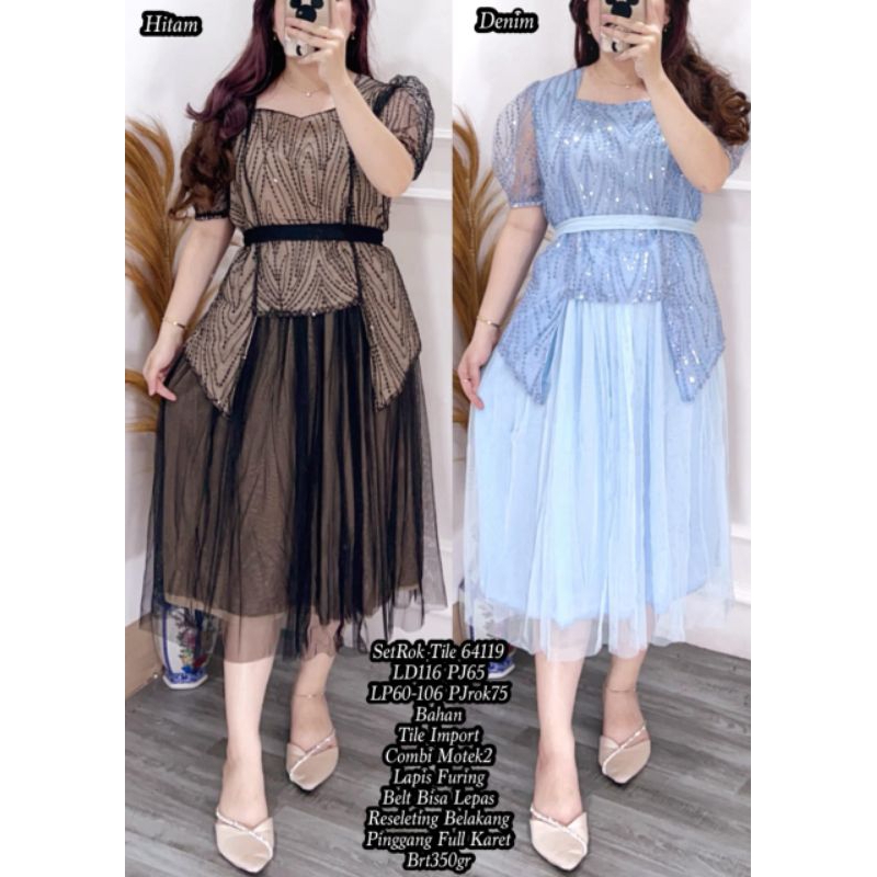 setrok tile jumbo 64119/baju pesta wanita