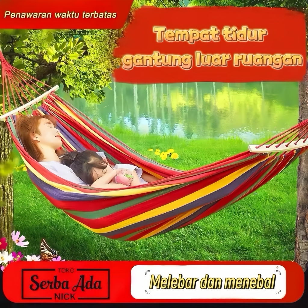 [COD] Hammock Single 200x150 – Ayunan Gantung Dewasa, Camping Outdoor Santai, Hammock Murah