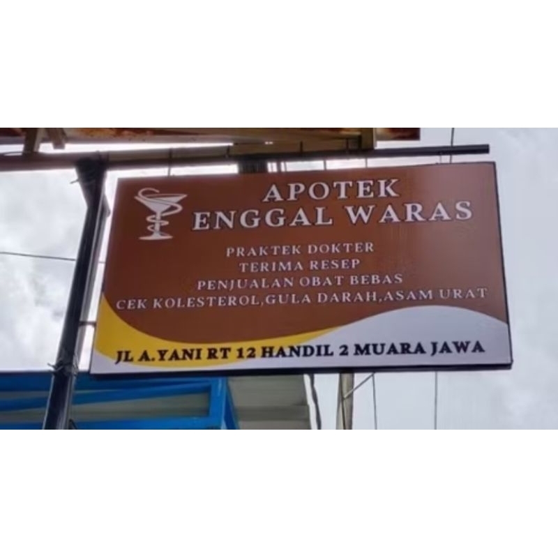 

papan nama 2 sisi ukuran 150 cm x 100 cm