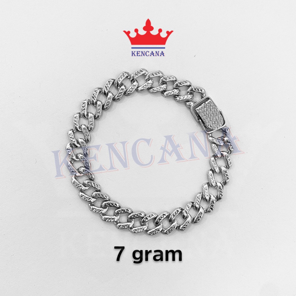 Gelang Tangan Rantai Sisik Naga Anak  Dewasa Perak Asli Silver 925 Chrome Emas Putih