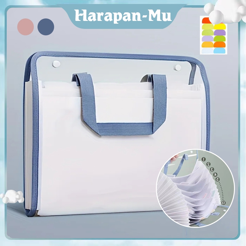 

A4 File Kantong Akordeon / Tas Jinjing Informasi Transparan / Kirim Stiker Dekoratif