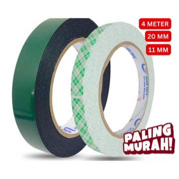 

Double Tape Foam Batik Putih Hijau 1/2 Inch 5M Dobel Tape Perekat Busa 11 mm 5 METER