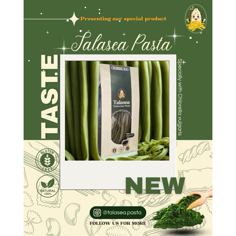 

TALASEA PASTA-PASTA FREE GLUTEN & HIGH FIBER [BERBASIS TALAS & CHLORELLA VULGARIS] DENGAN SAUS BLACKPEPPER / TOMAT (80gr) [PASTA FREE GLUTEN, HIGH FIBER, NO ARTIFICIAL COLOR, HIGH PROTEIN, PANGAN LOKAL]