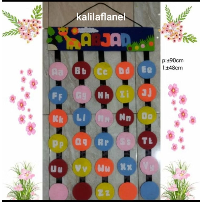 Huruf Abjad besar dan kecil / Hiasan dinding kelas / Dekorasi kelas