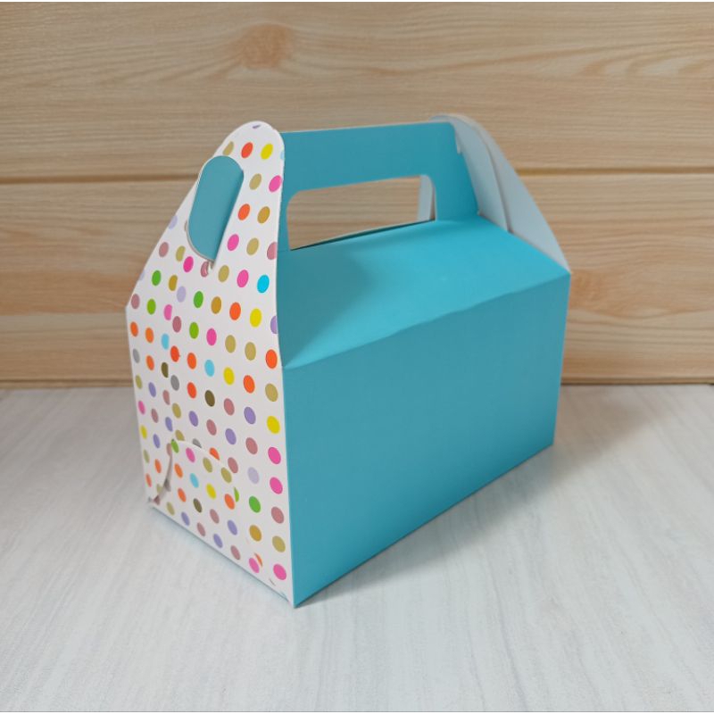 

6pcs Gablebox BluePolka/Box Souvenir/Box Ultah