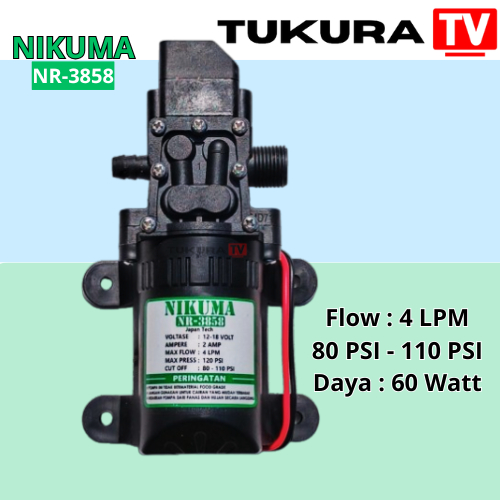 Pompa Air Elektrik - Dinamo Pompa DC 12v Nikuma NR - 3858 Otomatis bertekanan tinggi