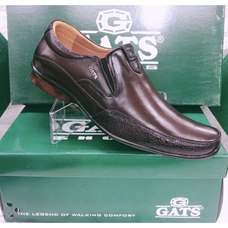 GATS ZU 0002 COKLAT Sepatu Pantofel kulit Pria Original