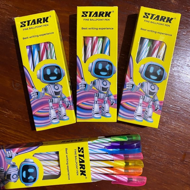

(12 pcs) PENA/ Pulpen Motif Ulir Stark/X2/X5 fine Ballpoint Pen 12pcs