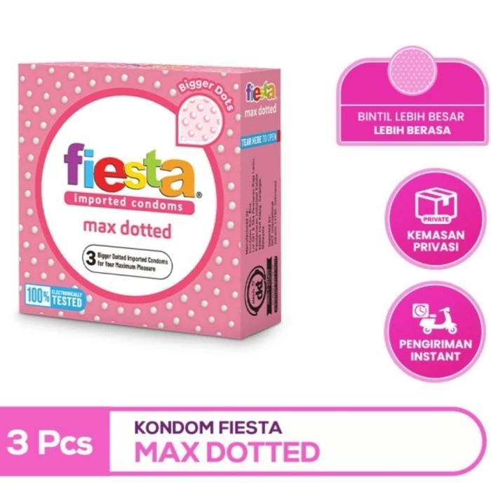 (NCS) PRIVASI TERJAMIN 3 PCS KONDOM CONDOM FIESTA MAX DOTTED BERGERIGI