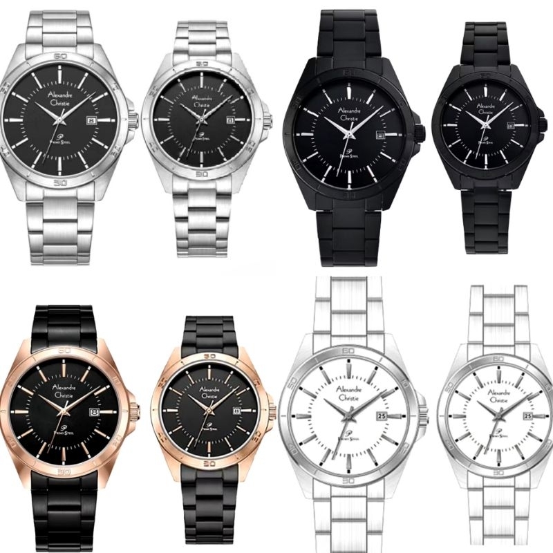 Alexandre Christie 1011 Jam Tangan Couple Analog Stainless Steel Original