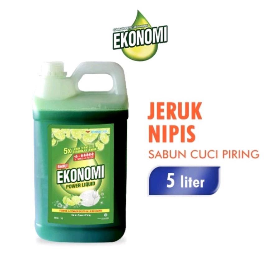 Ekonomi Sabun Cuci Piring Jeruk Nipis 5 Liter / Sabun Cuci Piring Ekonomi 4.5 Liter