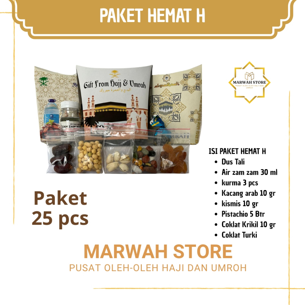 

Oleh-oleh Haji dan Umroh Paket Hemat H isi 25 Lengkap Air Zamzam