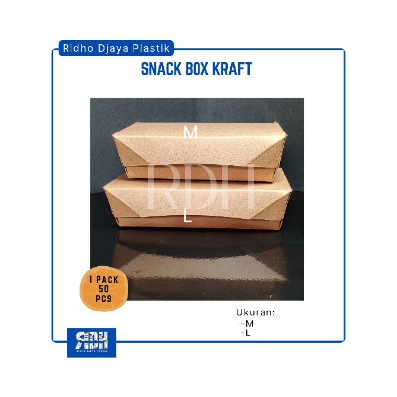 

Snack Box Kraft Laminasi | Paper Lunch Box | size M,L | Dus Scank | Dus Makanan