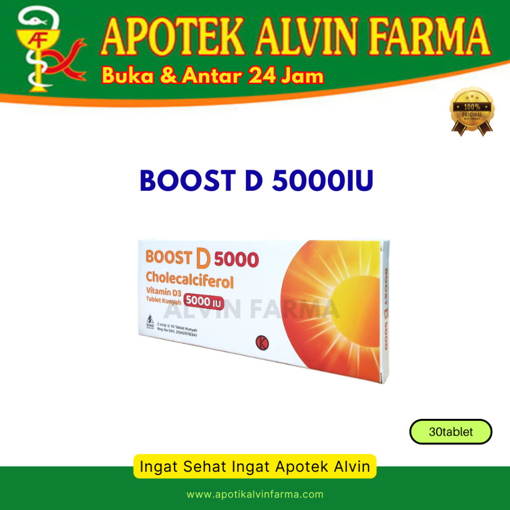 BOOST D 5000 IU 1 Box Isi 3strip, 30tablet  / VITAMIN D / MULTIVITAMIN