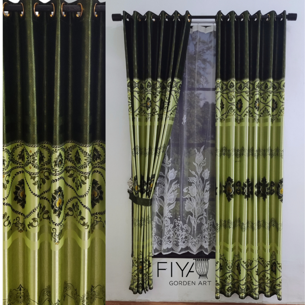 Gorden Jendela Motif Batik Kain Blackout Tebal Mewah