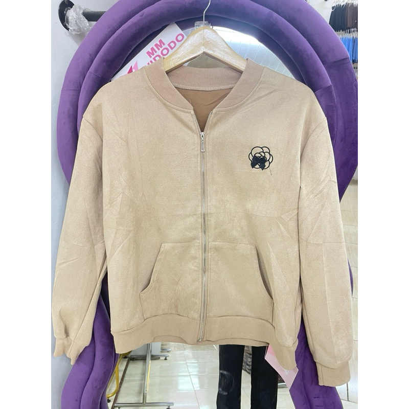 JAKET SAUDE BOMBER CROP WANITA 