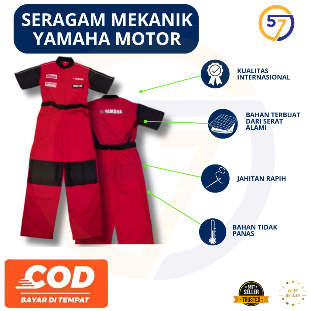 Seragam Mekanik Yamaha | Wearpack Yamaha | Seragam Yamaha Mekanik | Seragam Bengkel Yamaha