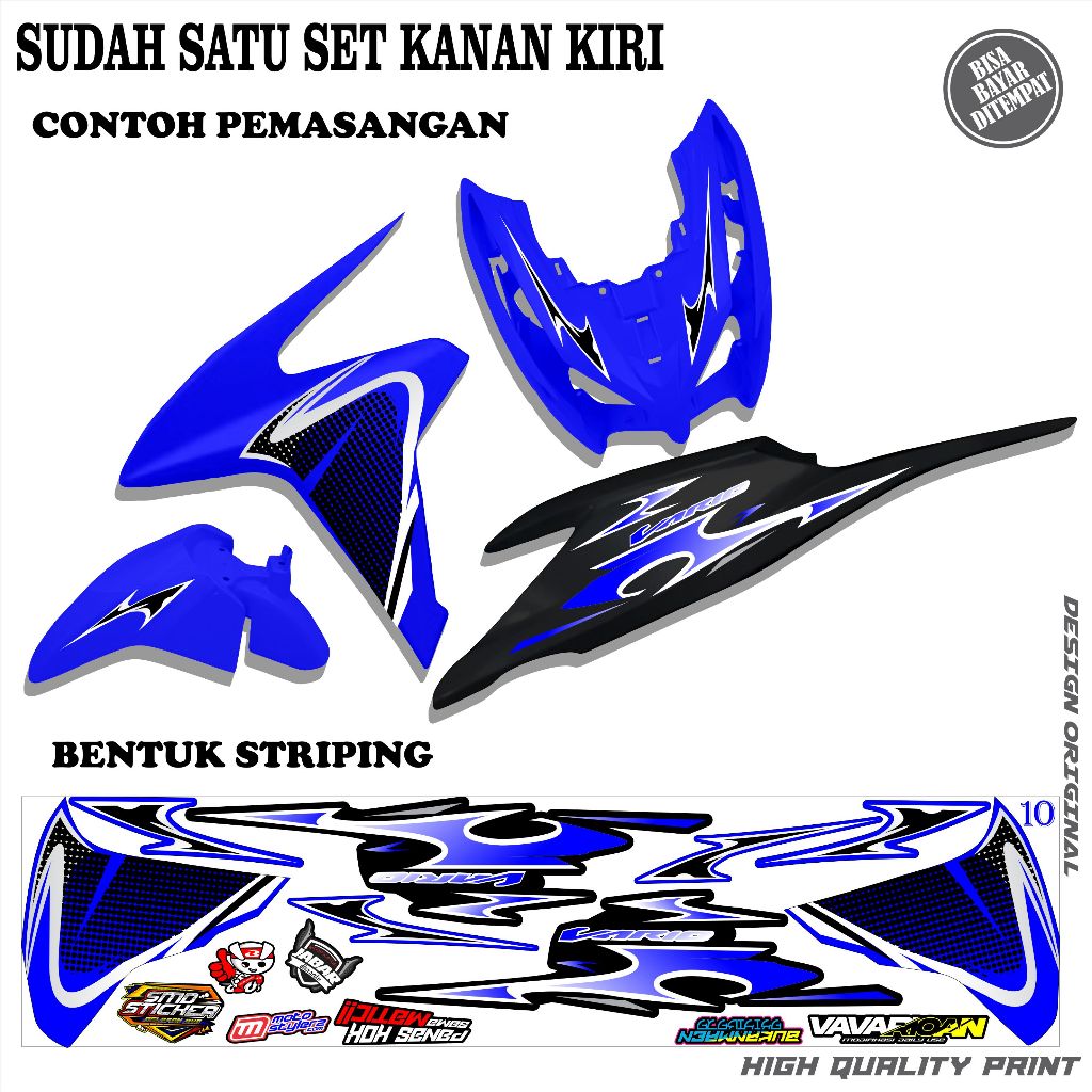 STRIPING VARIASI MOTOR VARIO 125 OLD / VARIO KZR STICKER MODEL TERBARU