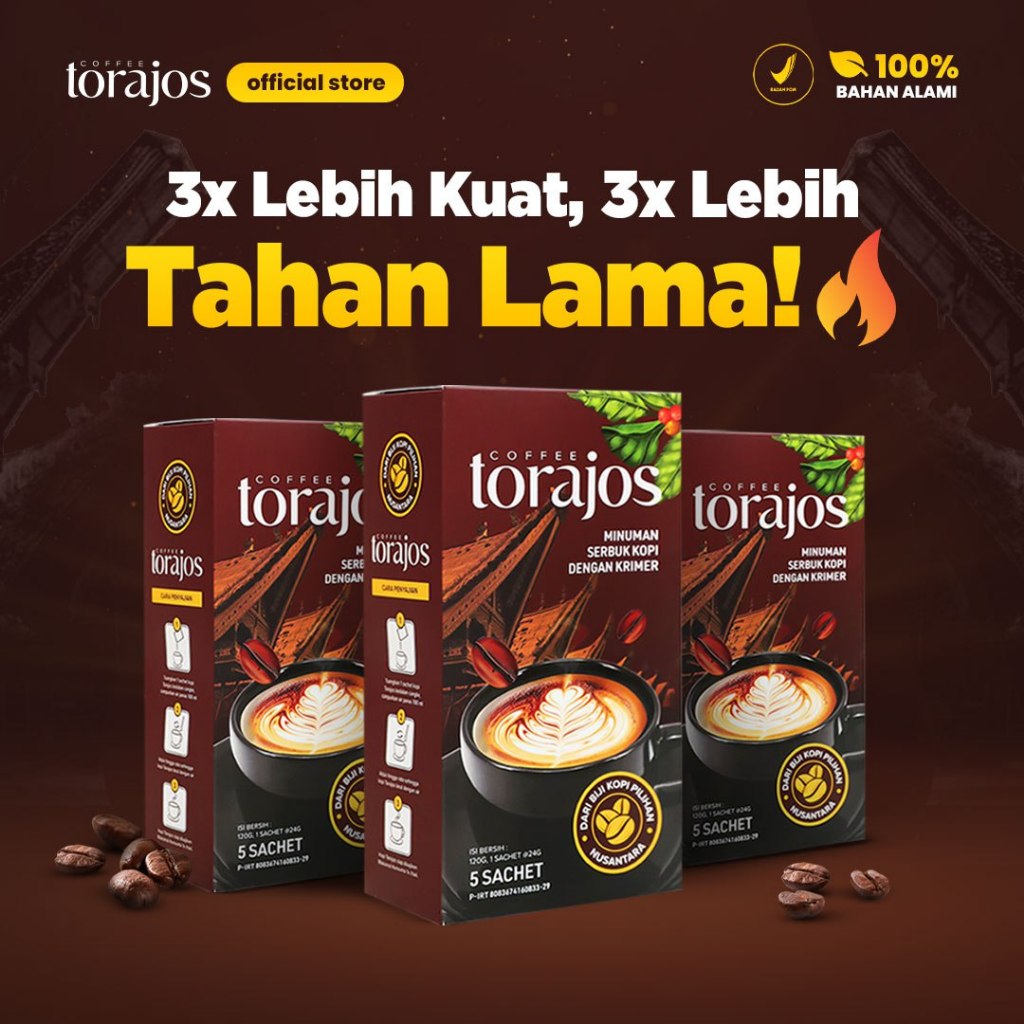 

Torajos - Kopi Nusantara kuat Pria Dengan ekstrak gingseng dan tongkat ali paket - 3 box
