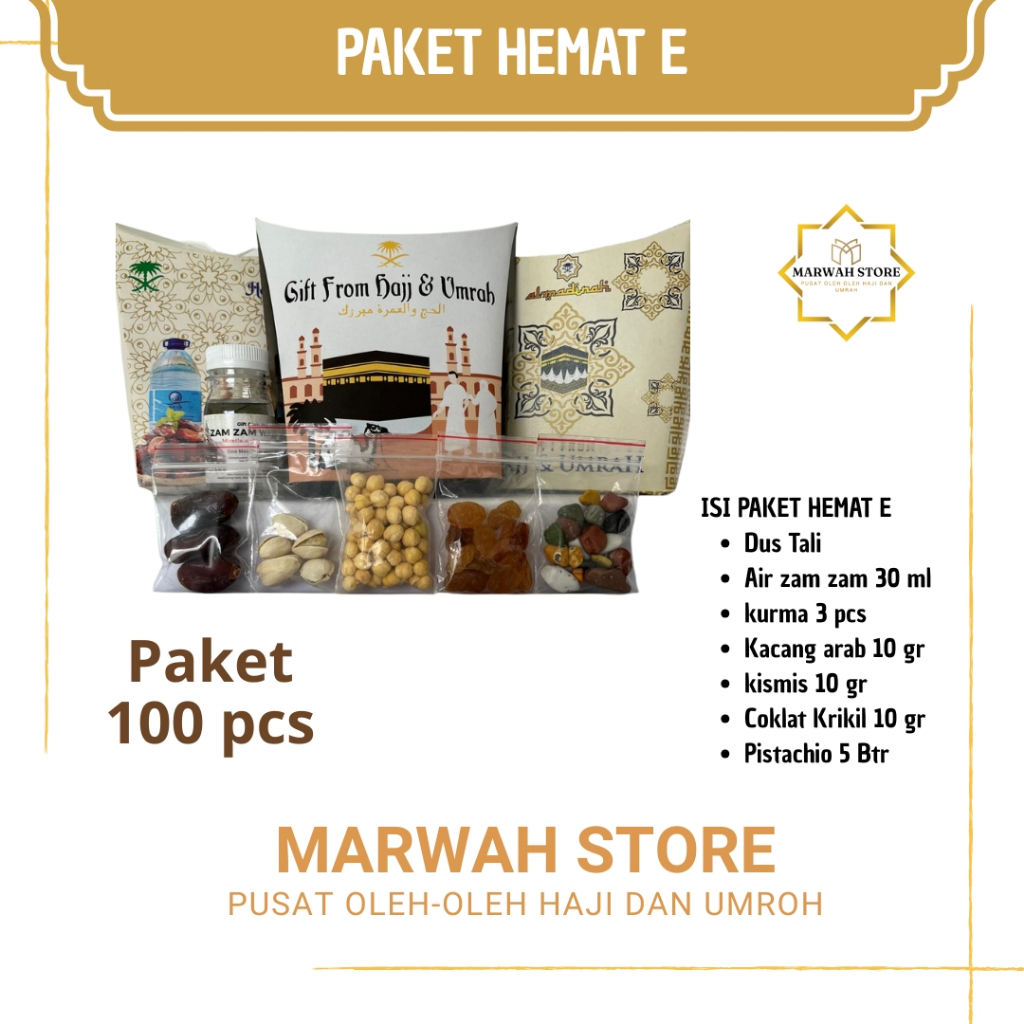 

Oleh-oleh Haji dan Umroh Paket Hemat E isi 100 Lengkap Air Zamzam