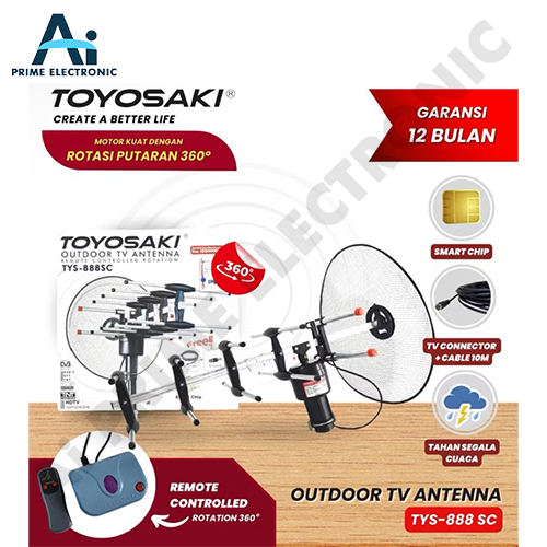 TOYOSAKI TYS 888SC TYS888SC TYS-888SC Antena TV Luar Ruangan Outdoor Digital  + Remote Booster