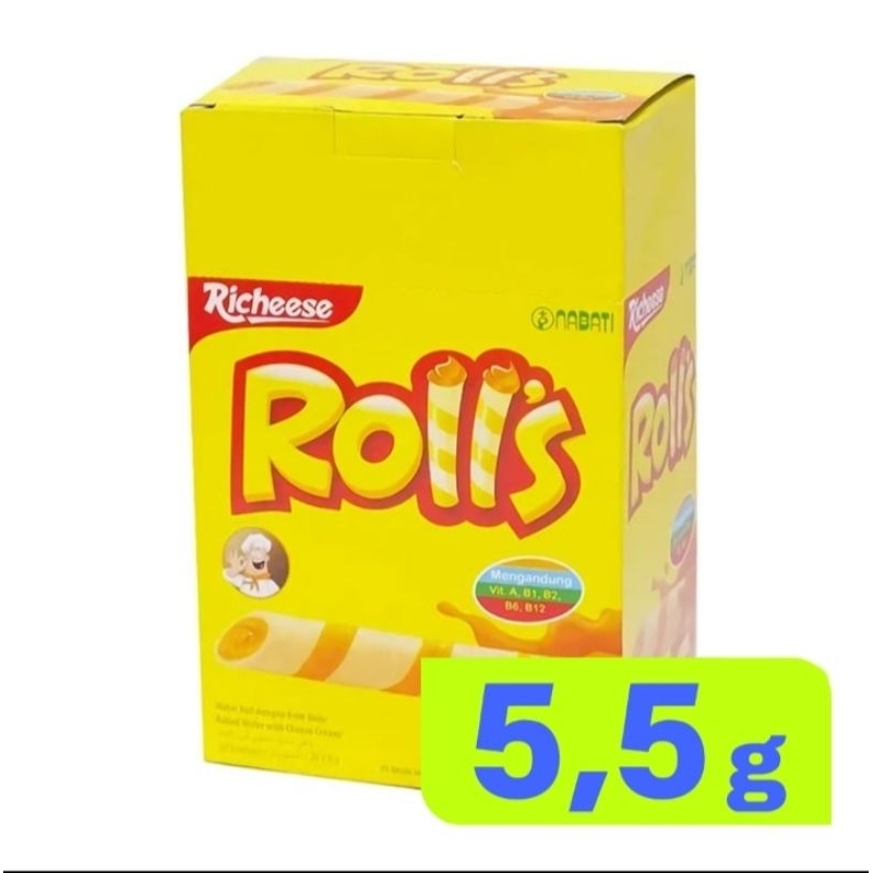 

CEMILAN ANAK ROLLS KEJU 5,5G 1BOX ISI 20PCS