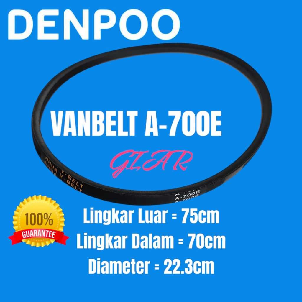 VANBELT MESIN CUCI DENPOO A-700E VBELT V-BELT JIHUA A700 A 700 E FANBELT 700