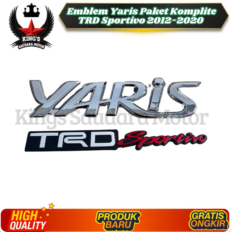 Emblem Yaris Paket Komplite TRD Sportivo 2012-2020 Original