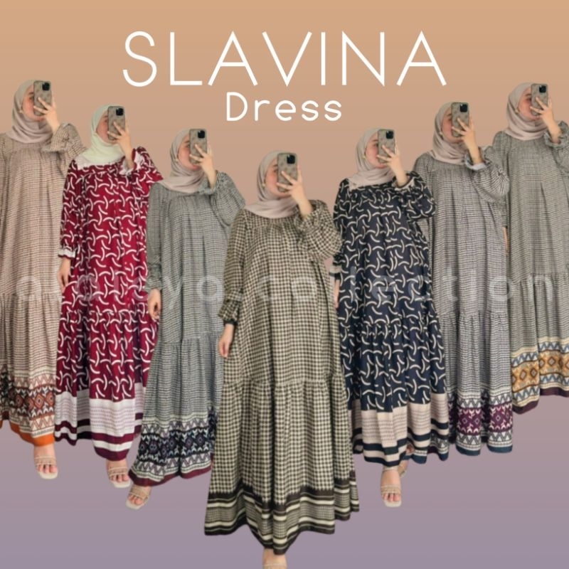 Alaisya Collection | Slavina Dress Motif | Gamis Jumbo Rayon Premium | Gamis Motif  | Gamis Wanita |