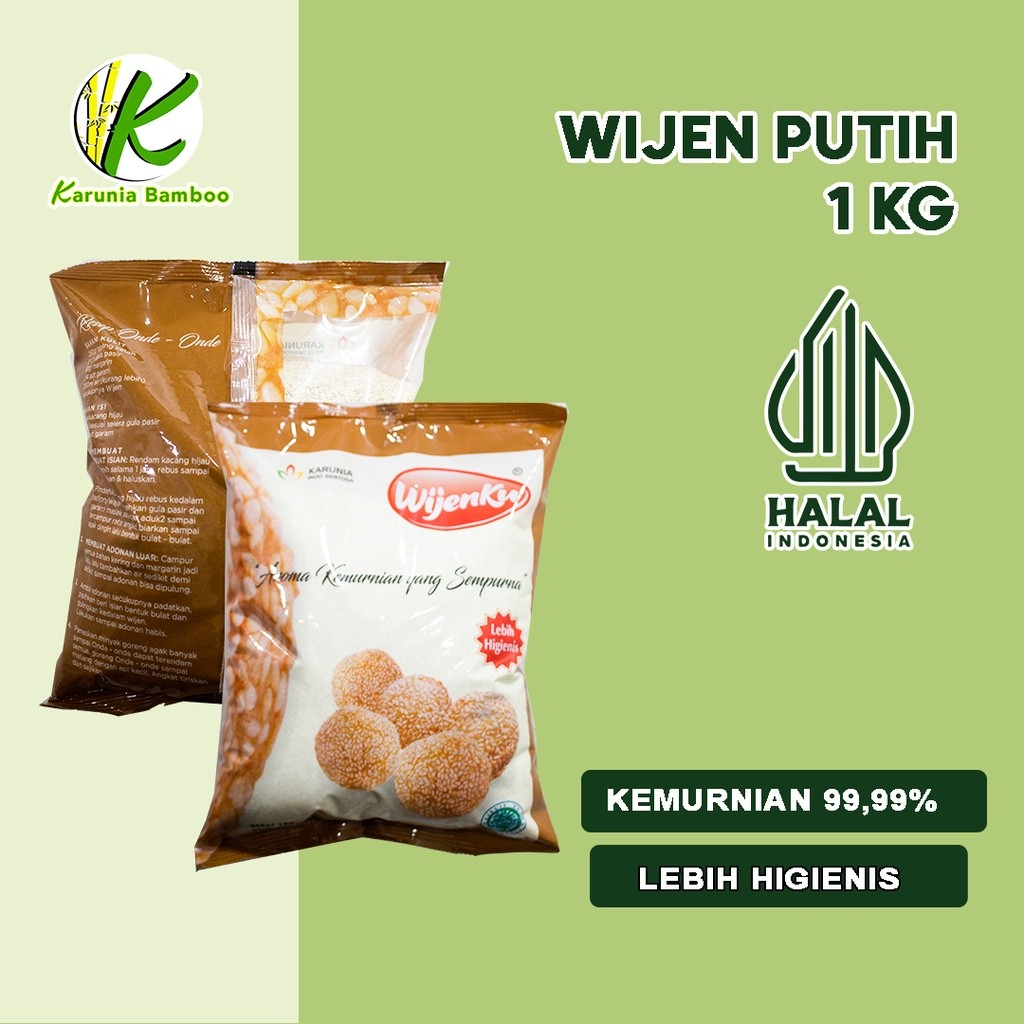 

Biji Wijen putih India WIJENKU/sesame seeds super premium 1000gram wijen putih 1 kg