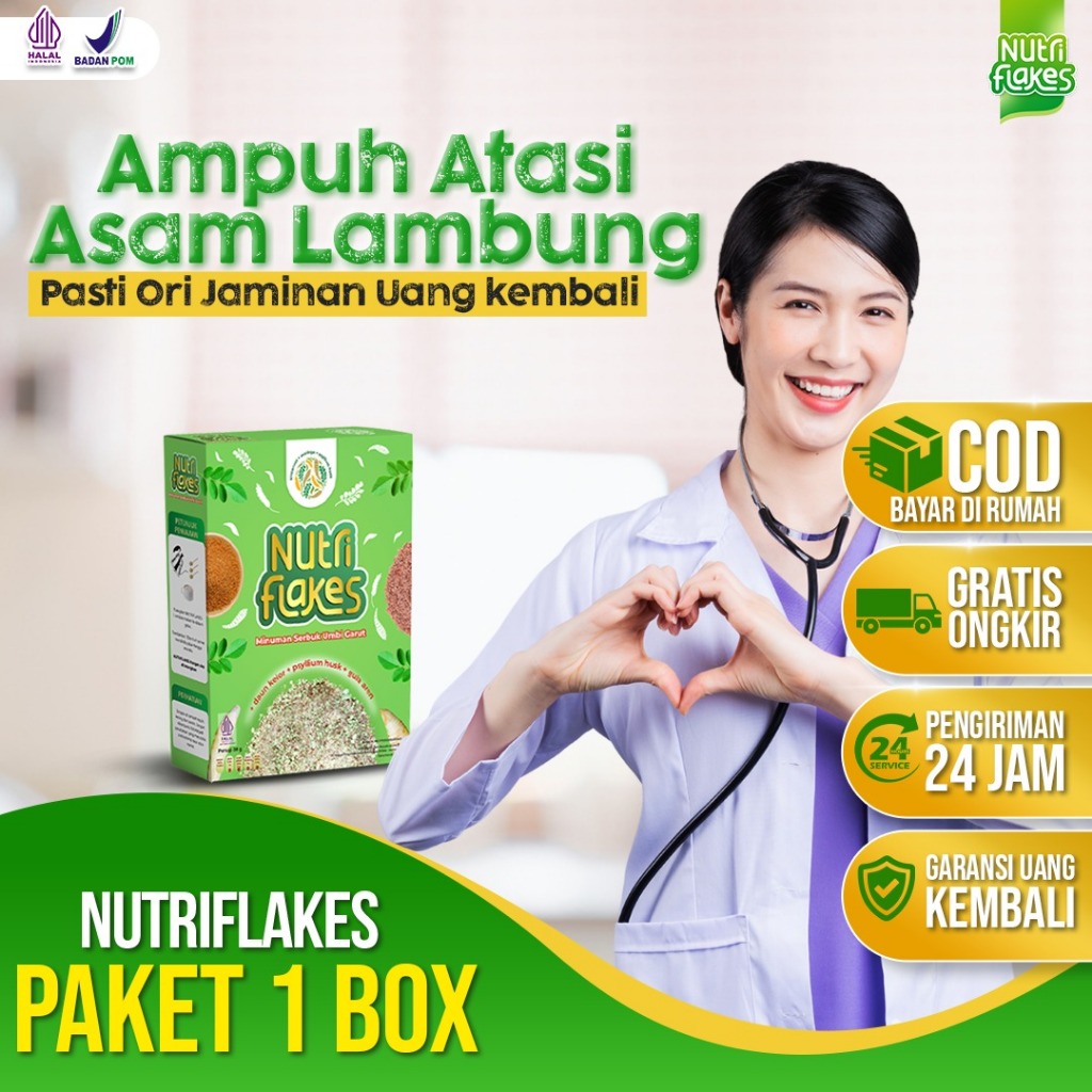 

Nutriflakes Sereal Umbi Garut – Solusi Ampuh Atasi Asam Lambung, Maag, GERD | Halal & BPOM