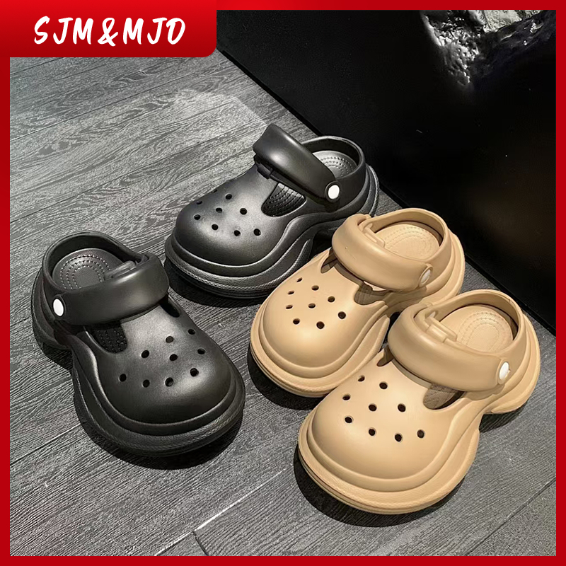 SJM&MJD Sandal Kodok Wanita Terbaru Sandal Wedges Lucu Sepatu Karet Stylish Sendal Jelly Slip On Siz